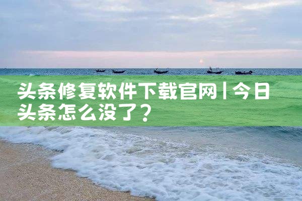 头条修复软件下载官网